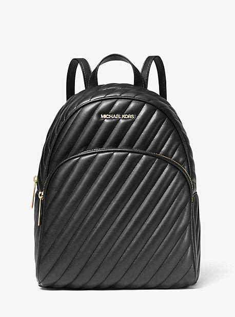 michael kors abbey medium quilted leather backpack black|abbey medium backpack.